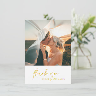 Tarjeta De Agradecimiento Chloe Mustard Yellow Elegant Wedding