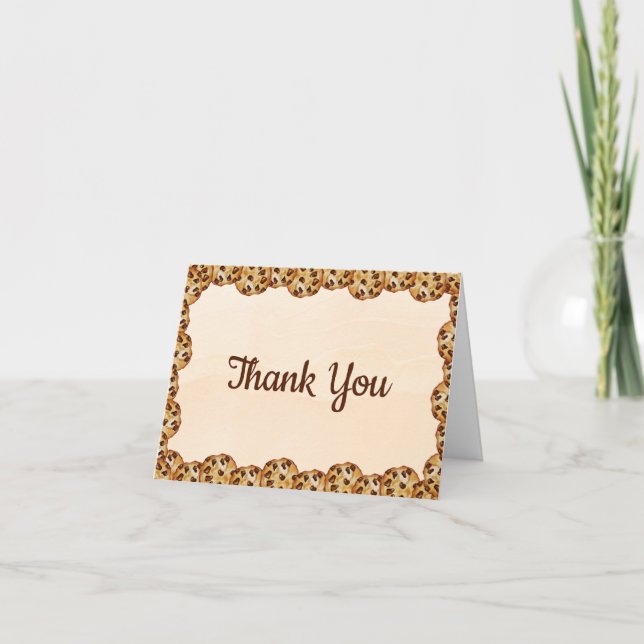 Tarjeta De Agradecimiento Chocolate Chip Cookie Thank You Card | Sweet Baby (Anverso)