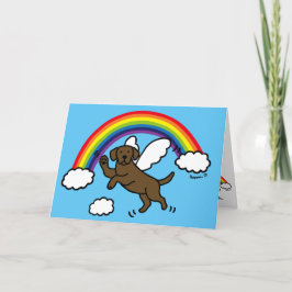 Tarjeta De Agradecimiento Chocolate Labrador Guardian Angel Gracias