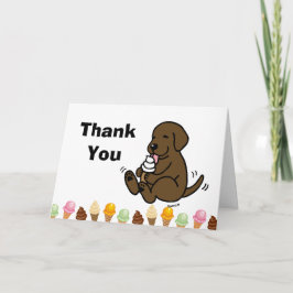 Tarjeta De Agradecimiento Chocolate Labrador Licando helado