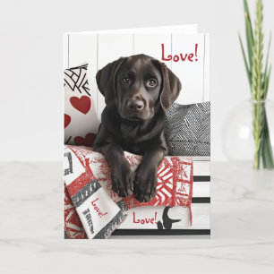 Tarjeta De Agradecimiento Chocolate Labrador Puppy Valentcard