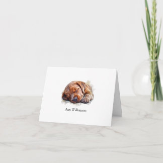 Tarjeta De Agradecimiento Chocolate Labrador Retriever Puppy Note Card