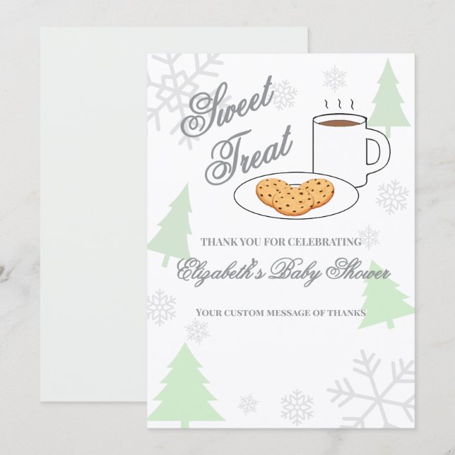 Tarjeta De Agradecimiento Chocolate y Cocoa Baby Shower (Anverso / Reverso)