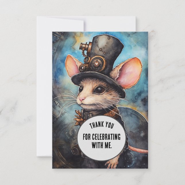 Tarjeta De Agradecimiento Chompington Gracias Personalizado de animales Stea (Anverso)