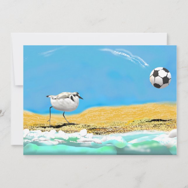 Tarjeta De Agradecimiento Chorlito nevado y Soccerball (Anverso)