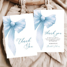 Tarjeta De Agradecimiento Chorreada de Azul Coquette Despedida de Soltera