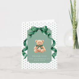 Tarjeta De Agradecimiento Chorreada de bebé clásico niño Oso de peluche