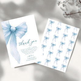 Tarjeta De Agradecimiento Chorreada de Cumpleaños de Boda Azul Coquette