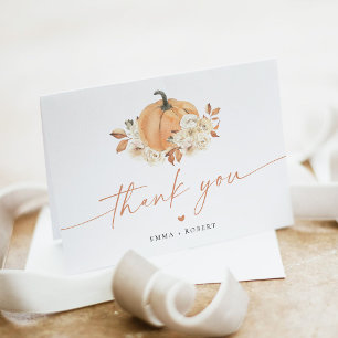 Tarjeta De Agradecimiento Chorreada de Otoño de Calabaza Baby Shower