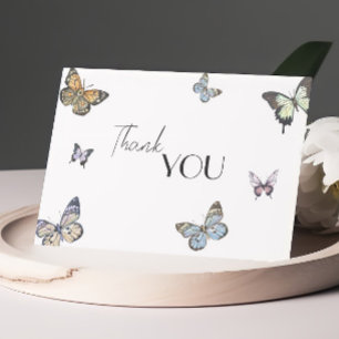 Tarjeta De Agradecimiento Chorreada Fiesta de Bebé de Mariposa Pequeña