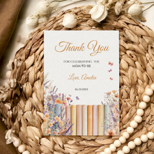 Tarjeta De Agradecimiento Chorreada Floral Historia de Bebé