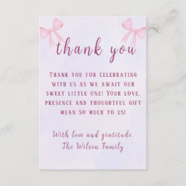 Tarjeta De Agradecimiento Chorreada Rosa Pastel Cumpleaños Bebé en Acuarela