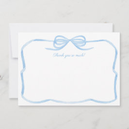 Tarjeta De Agradecimiento Chorreado de acuarela Algo Azul Despedida de solte
