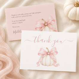 Tarjeta De Agradecimiento Chorreado de Acuarela Calabacita Rosa Shower de Ni