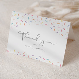 Tarjeta De Agradecimiento Chorreado De Arcoiris Dulce Baby Shower