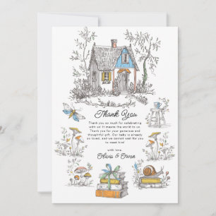 Tarjeta De Agradecimiento Chorreado de cuento de hadas para baby shower