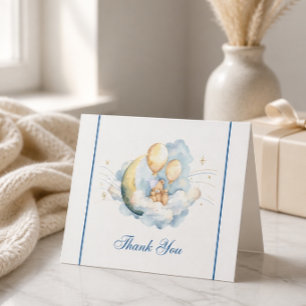 Tarjeta De Agradecimiento Chorreado Sobre la Luna Baby Shower