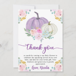 Tarjeta De Agradecimiento Chorreo de bebé de calabazas de color pastel de ot