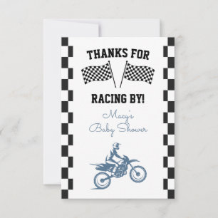 Tarjeta De Agradecimiento Chorreo de bebé de moto de cross