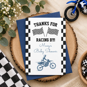 Tarjeta De Agradecimiento Chorreo de bebé de moto de cross