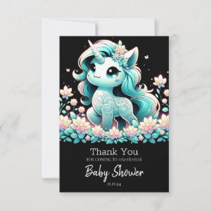 Tarjeta De Agradecimiento Chorreo de Bebé Unicornio Boho