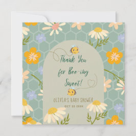 Tarjeta De Agradecimiento Chorreo de género neutral Mamá abeja baby Shower e