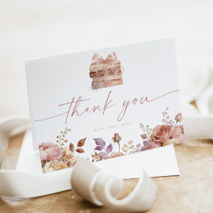 Tarjeta De Agradecimiento Chorreo de rosa cuento de hadas para baby shower