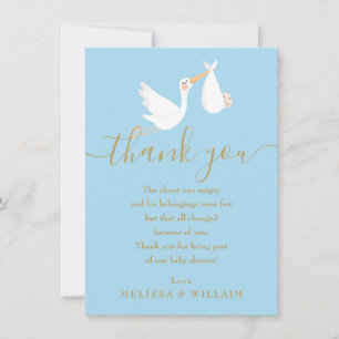 Tarjeta De Agradecimiento Chorreo Especial Gracias Baby Shower / Sprinkle