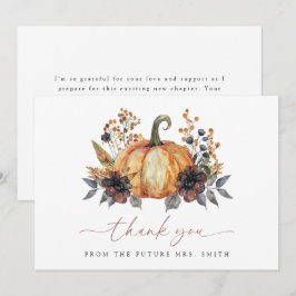 Tarjeta De Agradecimiento Chorreo Floral Bridal Otoñal