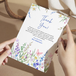 Tarjeta De Agradecimiento Chorreo Floral de Primavera Amor en Flor Ducha de 