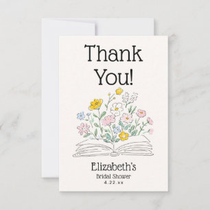 Tarjeta De Agradecimiento Chorreo Floral Un Nuevo Capítulo Despedida de Solt