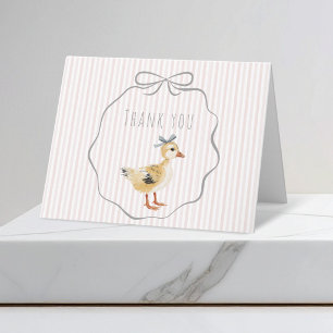 Tarjeta De Agradecimiento Chorrito Adorable Aquarela Fiesta para Bebé Niña