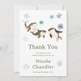 Tarjeta De Agradecimiento Chorro ártico lindo Baby Shower 