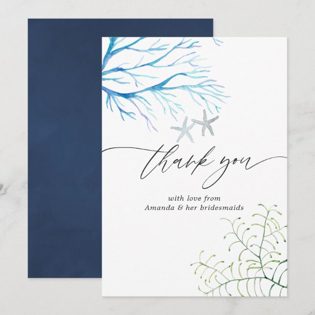 Tarjeta De Agradecimiento Chorro de acuarela Desayuno nupcial con tema de pl (Anverso / Reverso)