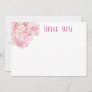 Tarjeta De Agradecimiento Chorro de Acuarela Rosa Bridal Shower