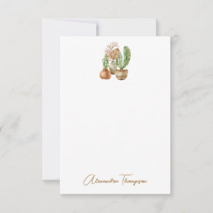 Tarjeta De Agradecimiento Chorro de Agua Boho Cactus Pampas Planta Despedida
