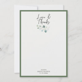 Tarjeta De Agradecimiento Chorro de boda Amor y Gracias Vegetación