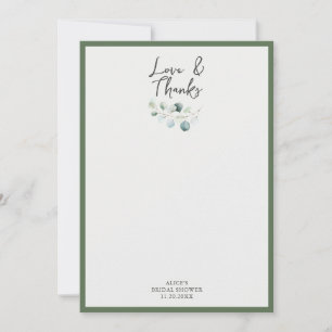 Tarjeta De Agradecimiento Chorro de boda Amor y Gracias Vegetación