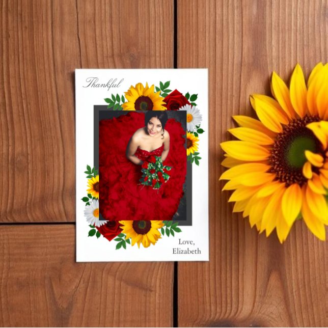 Tarjeta De Agradecimiento Chorro de boda floral tradicional (Subido por el creador)