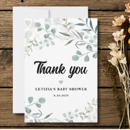 Tarjeta De Agradecimiento Chorro de Eucalipto para Baby Shower