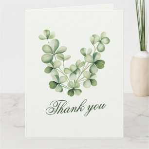 Tarjeta De Agradecimiento Chorro de la Suerte para Boda Shamrock Verde