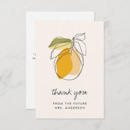 Tarjeta De Agradecimiento Chorro de limón cítrico moderno Bridal Shower