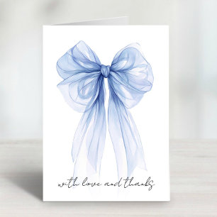 Tarjeta De Agradecimiento Chorro de Novia Azul Acuarela Despedida de Soltera