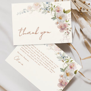 Tarjeta De Agradecimiento Chorro de Novia de Flor Silvestre de Terracota