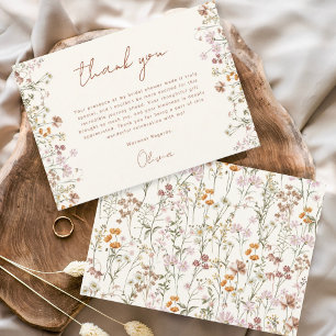 Tarjeta De Agradecimiento Chorro de Novia de Flor Silvestre de Terracota