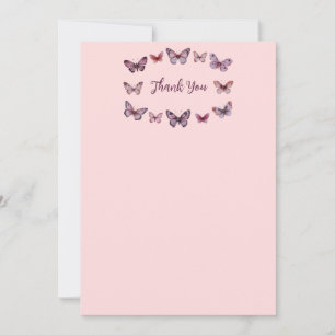 Tarjeta De Agradecimiento Chorro de Novia Mariposas Elegantes PERSONALIZADO