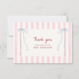 Tarjeta De Agradecimiento Chorro de Novia Pastel Preppy Fiesta de Verano