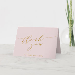 Tarjeta De Agradecimiento Chorro de Novia Personalizado Elegante Escritura R