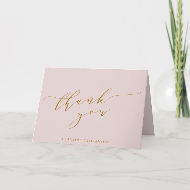 Tarjeta De Agradecimiento Chorro de Novia Personalizado Elegante Escritura R (Anverso)