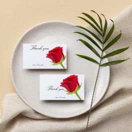 Tarjeta De Agradecimiento Chorro Nupcial de Rosa Roja Elegante